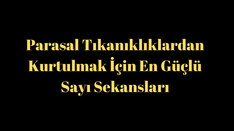 Parasal Tıkanıklıklardan Kurtulmak İçin En Güçlü Sayı Sekansları